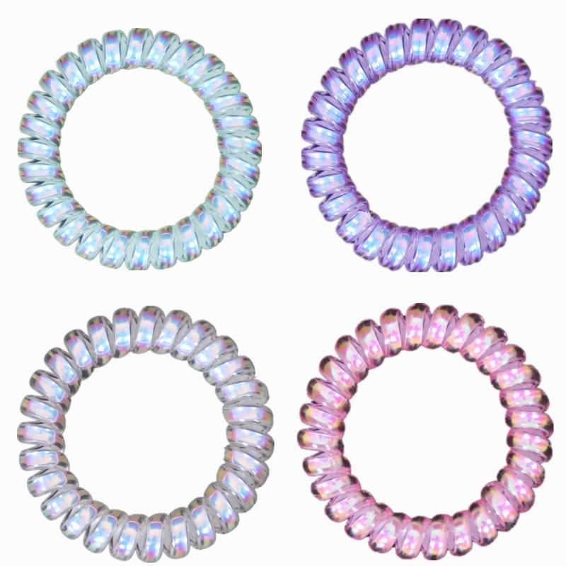 Hodooly 6 Count Hair Ties, Multicolor, Spiral Hair Ties for Thick, Curly and Long Hair, Traceless Hair Ties, Mega Hair Coil Set, Dent, Creaseless and No Headaches - Image 5